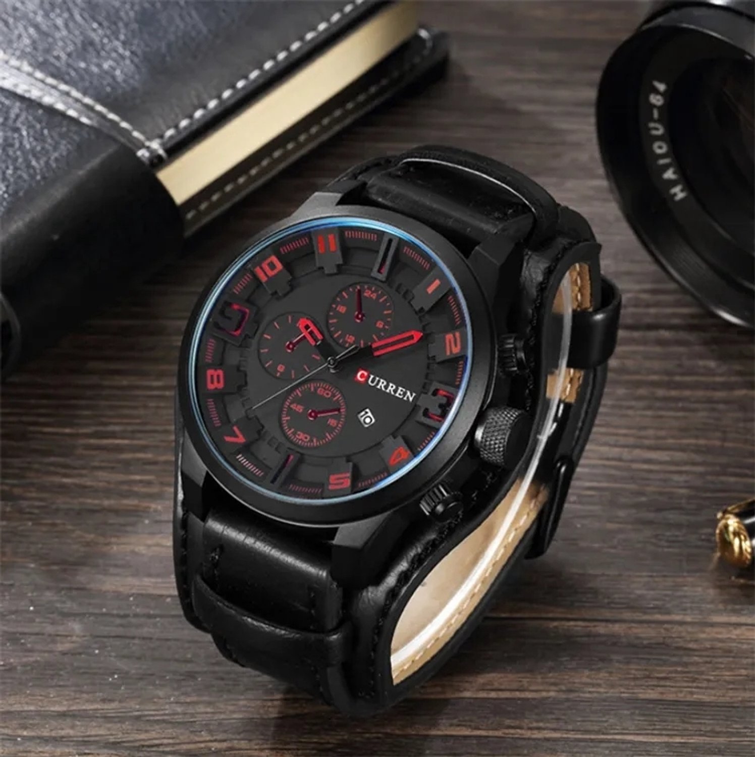 Curren 8225 Heren Horloge Lederen Band Quartz Horloge Sport Waterdichte Klok Origineel Polshorloge Voor Mannen