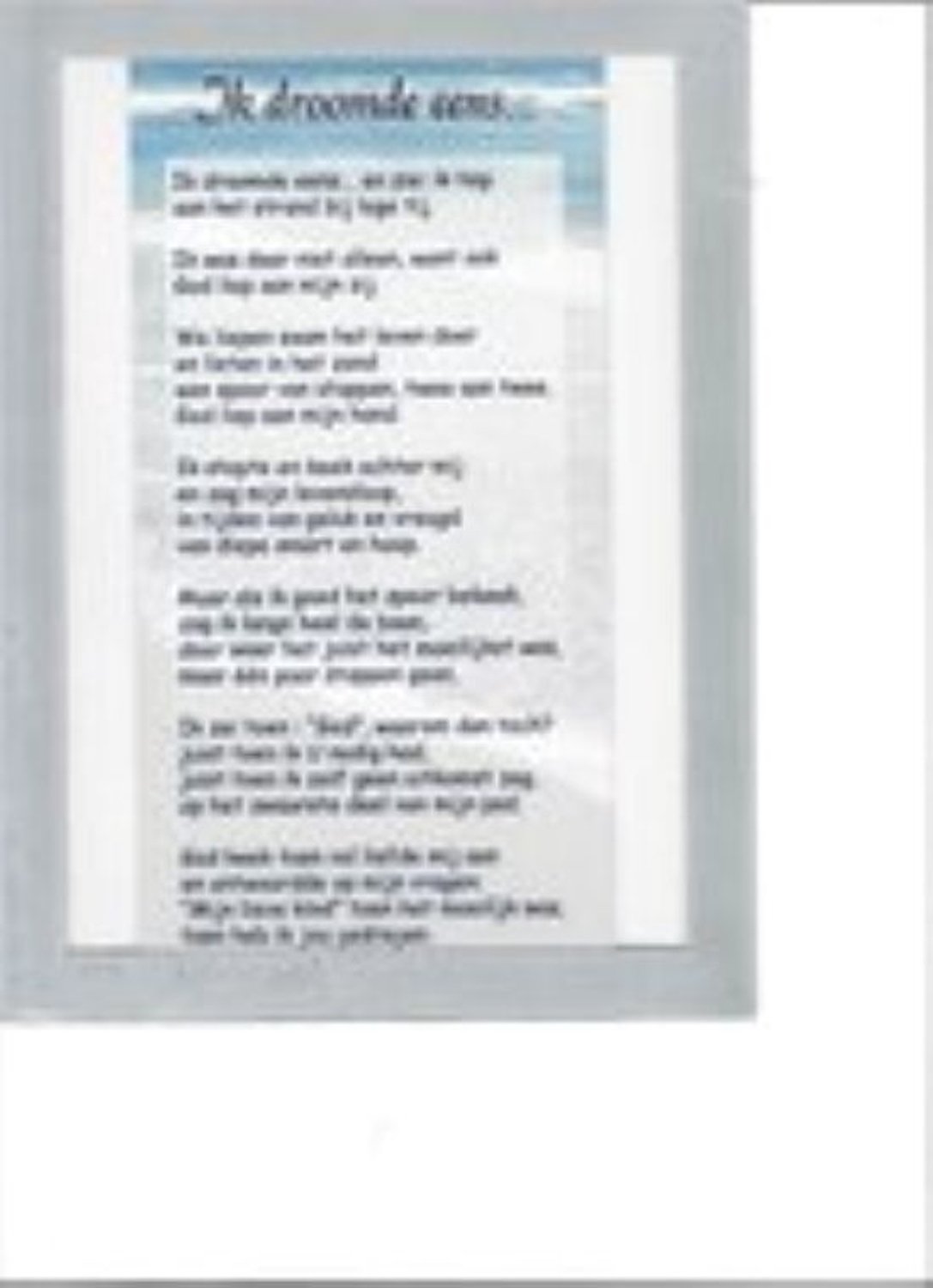 Gedicht (Voetstappen) Ik droomde eens in Passepartout.