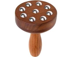 Handmatige massageroller - Spierrollerstok - Spierontspanning thuis - Nineball-ontwerp - 12 cm - Lichtbruin