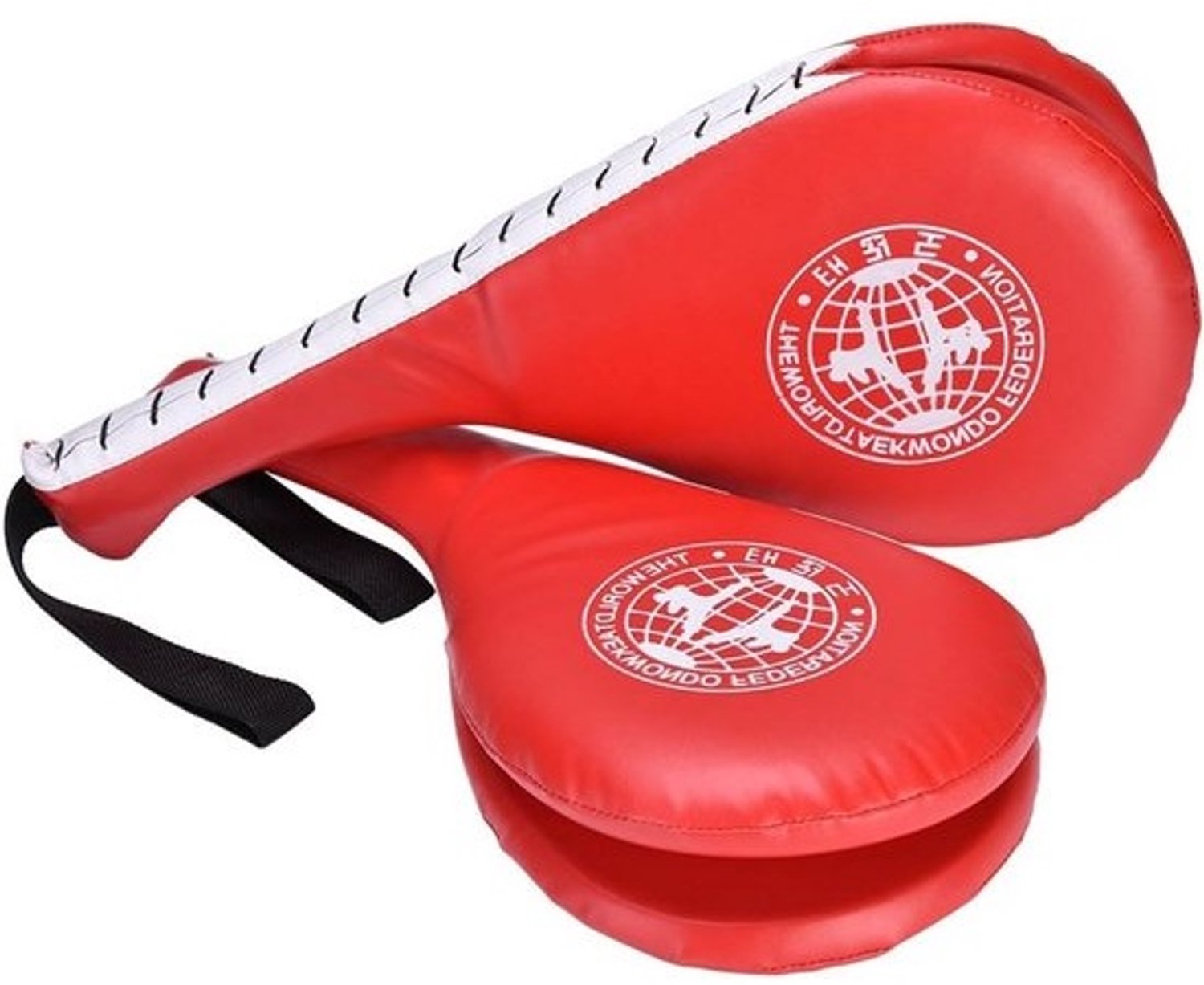 Dubbelzijdige trapdoelpaddles voor karate, taekwondo & bokstraining (rood)