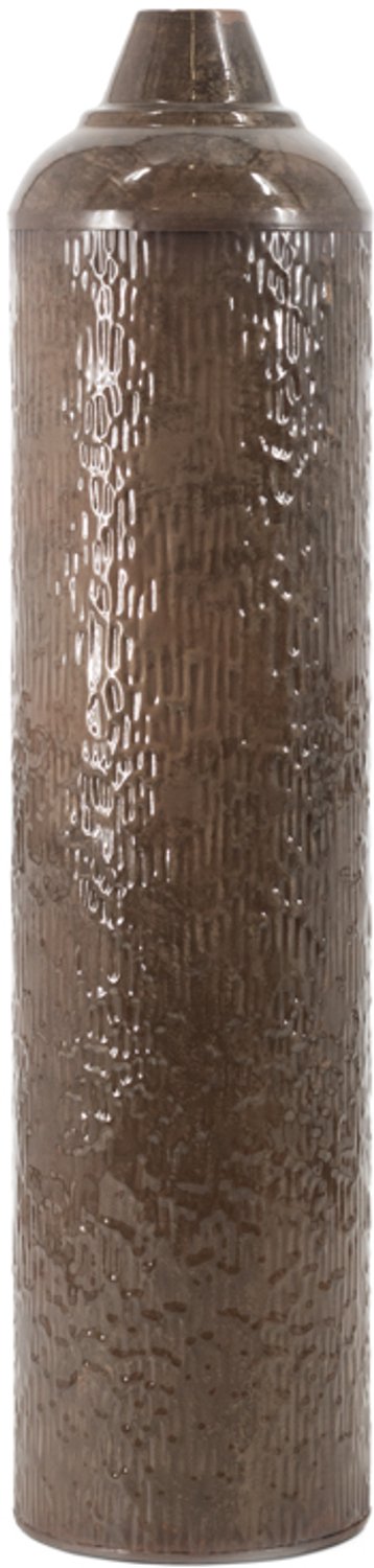 Metalen vaas striped pink stone