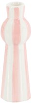 Kandelaar keramiek stripes roze