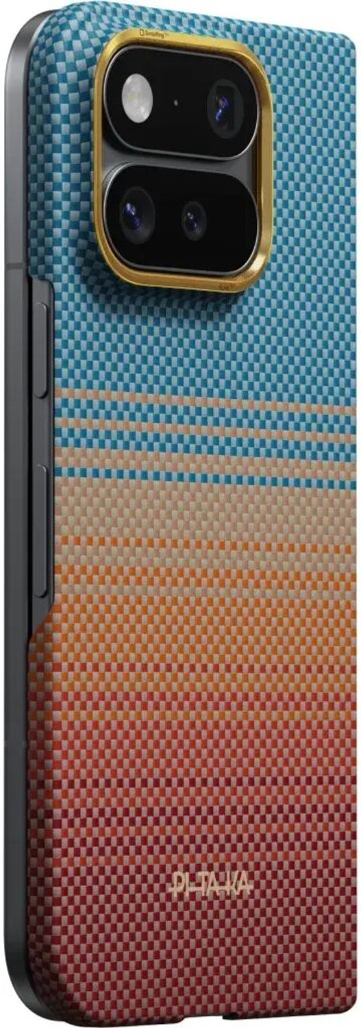 PITAKA Edge Case - Hoesje Geschikt voor Google Pixel 11 Pro Fold - Compatibel met MagSafe - 600D Aramidevezel Back Cover - Ultra Dun - Sunset