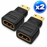 Garpex® Mini HDMI naar HDMI Adapter – Mini HDMI Type-C Male naar HDMI Female – 4K Ultra HD – HDMI 1.4 – Set van 2 – Zwart