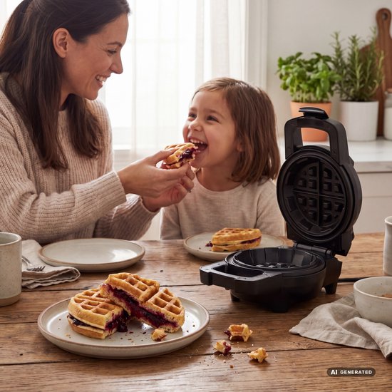 Princess Wafelijzer - Voor gevulde wafels - Geschikt voor zoet en hartig - 700W - Ø16 cm - Zwart - 132374 - Stuffed Waffle Maker — afbeelding 4
