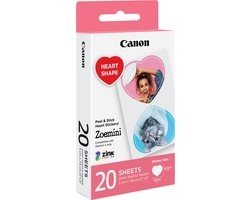 Canon ZINK Heart - Instant fotopapier - Zelfklevend - Voor Zoemini - Origineel - hartjes formaat - 20 sheets - 40 stickers