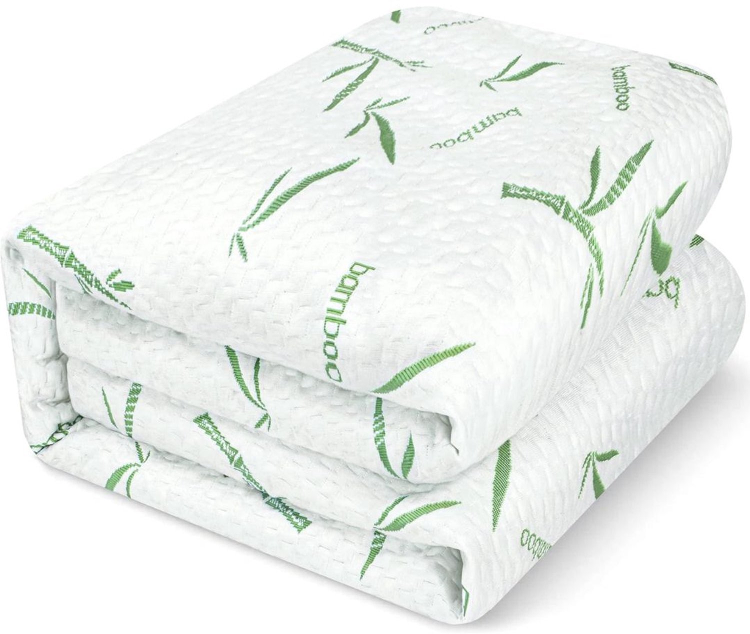 Zolvano® Matrasovertrek 160x200 - Dekbedovertrek - Hoeslaken - Matrasbeschermer - Extra Zacht-Wit en groen