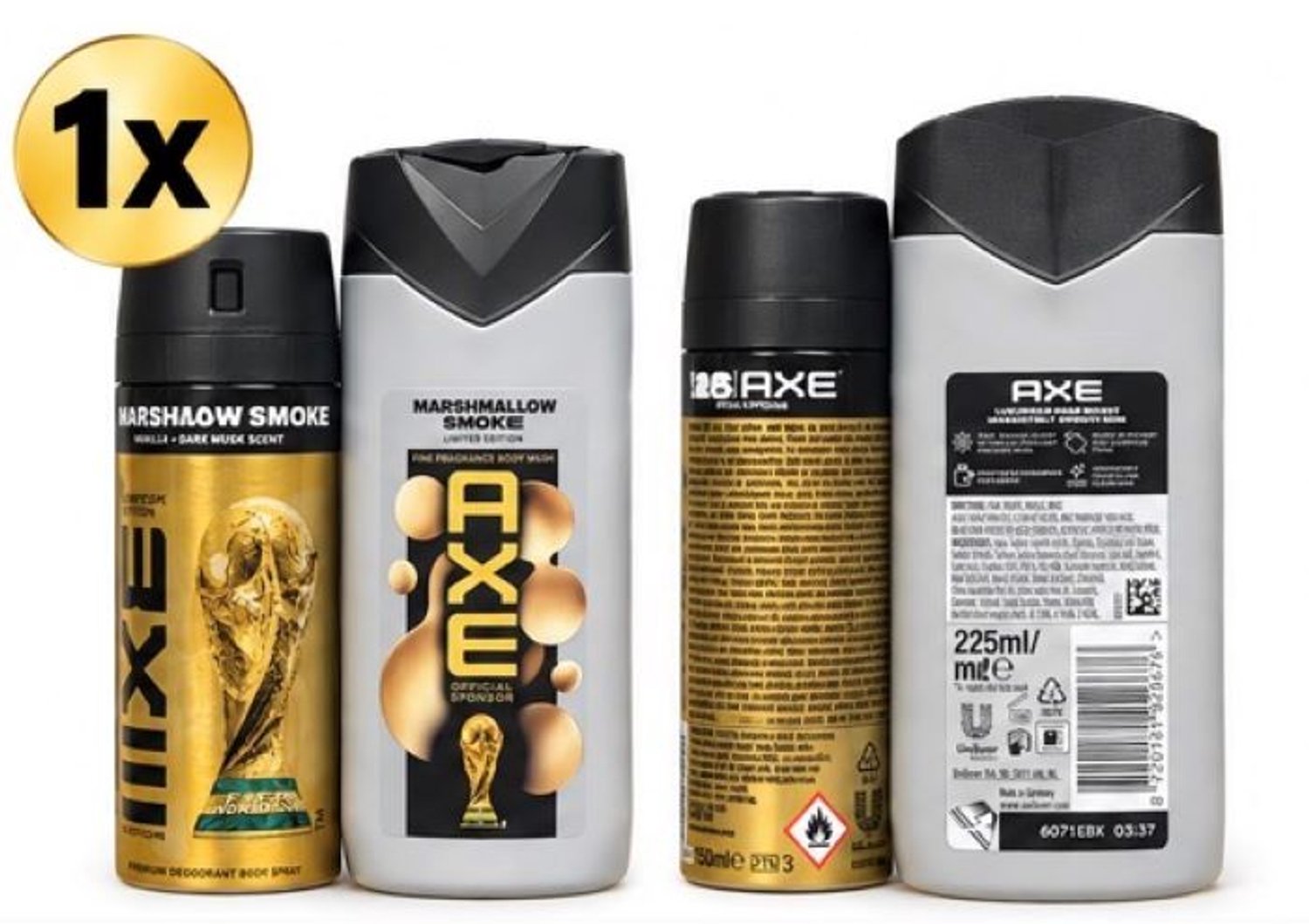 AXE - SET - Marshmallow Smoke - 1x 150 ml Deo Spray & 1x Douchegel 225 ml - Fine Fragrance Collection - Marshmallow Smoke FIFA Limited Edition