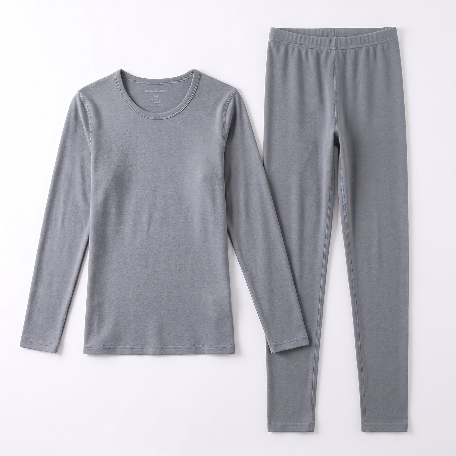 Henry Rubens - Thermo Ondergoed Dames Set - Merino Wol - Thermoshirt en Thermobroek - Grijs - Maat L