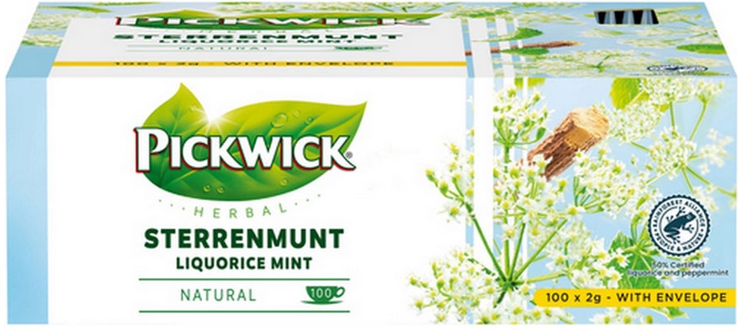 Thee pickwick sterrenmunt 100x2gr met envelop | 6 stuks