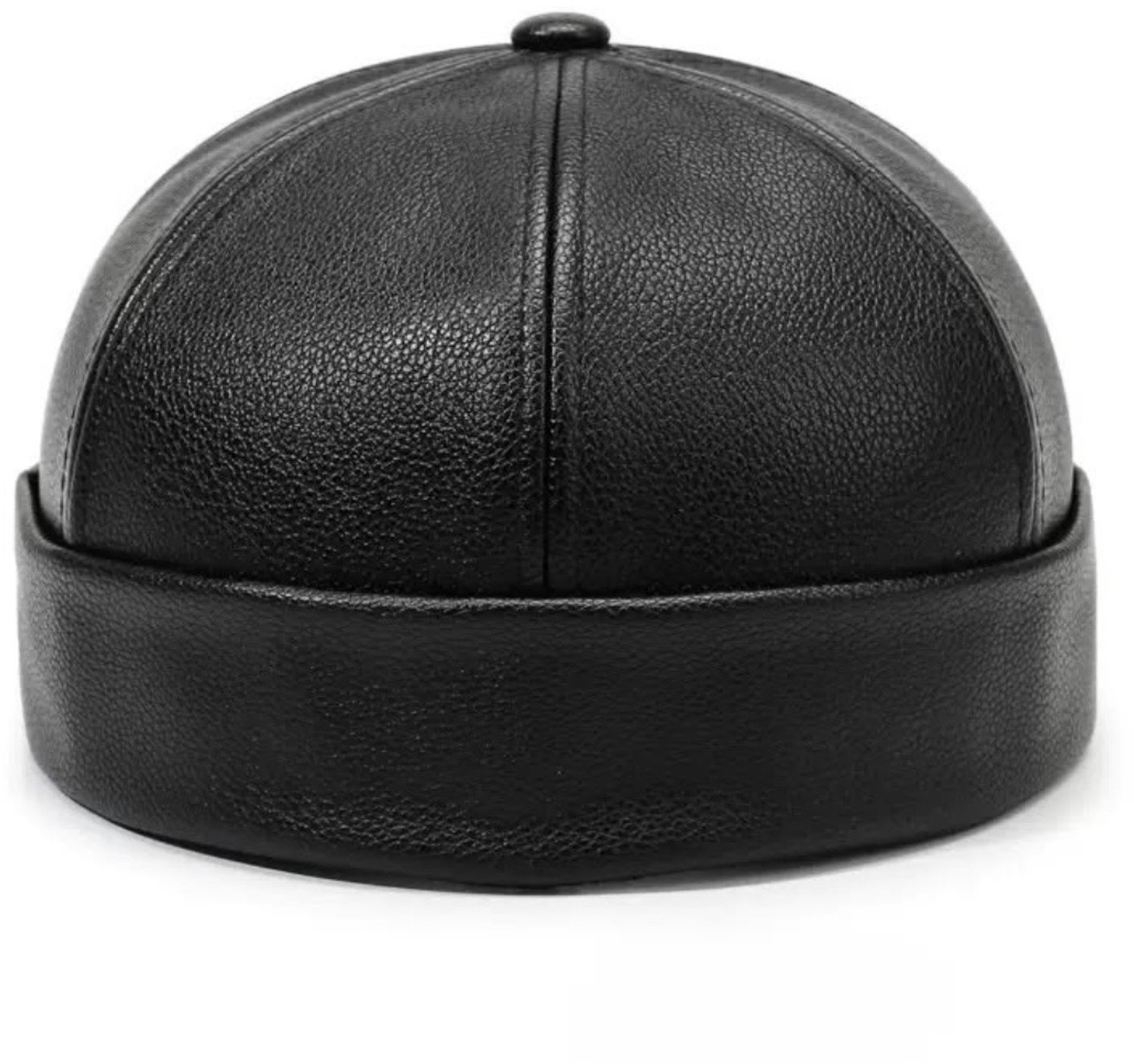 PU-leren Fisherman beanie - Dockermuts - Docker cap - fisherman beanie - randloze pet - pet zonder klep - vissermuts - fakeLeren pet - pet - kunstleer baret - flatcap - hoed - baretten -vintage pet - baseball cap - flatcap