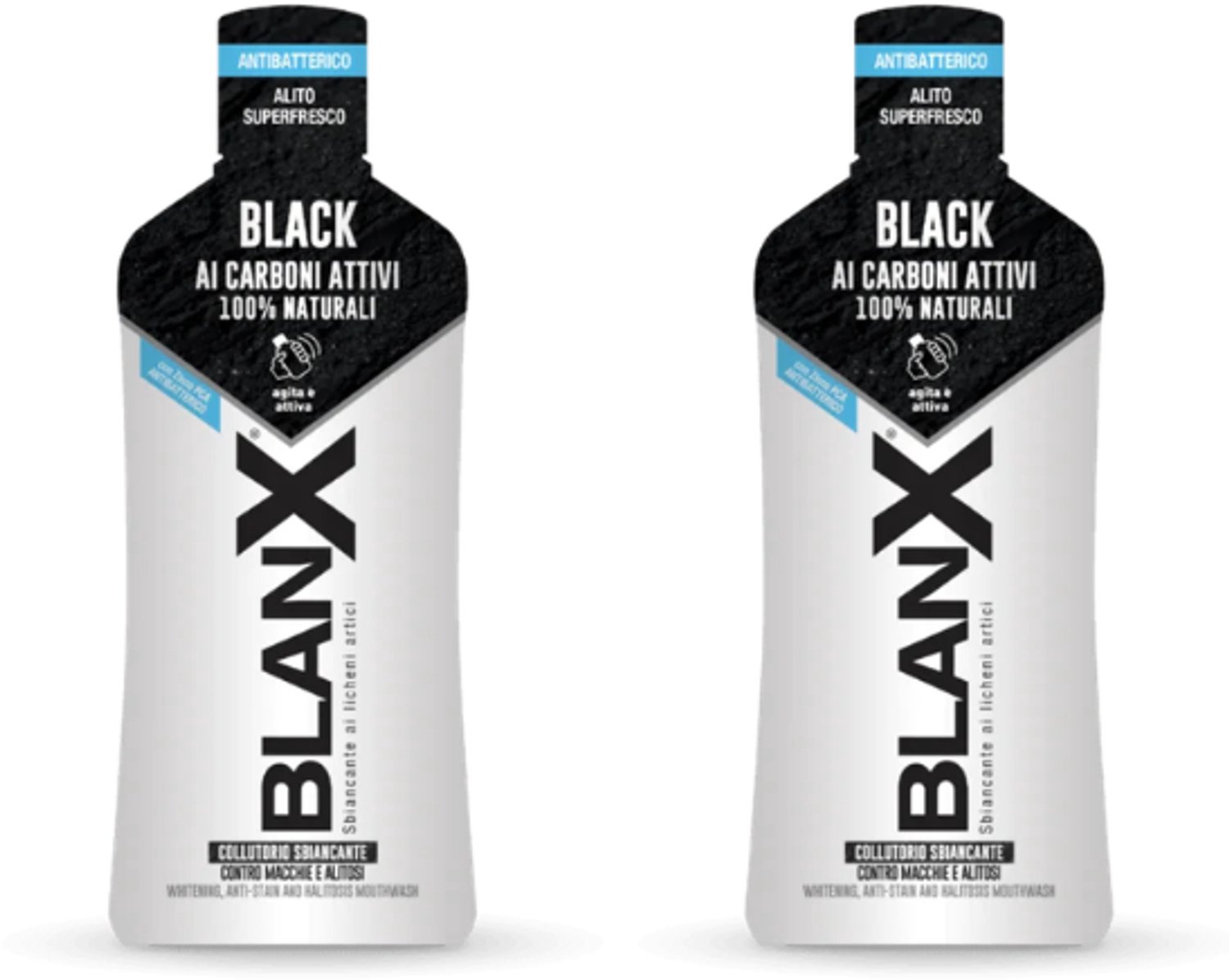 BlanX Black Mondwater - 2 x 500 ml - Actieve Houtskool & Frisse Adem