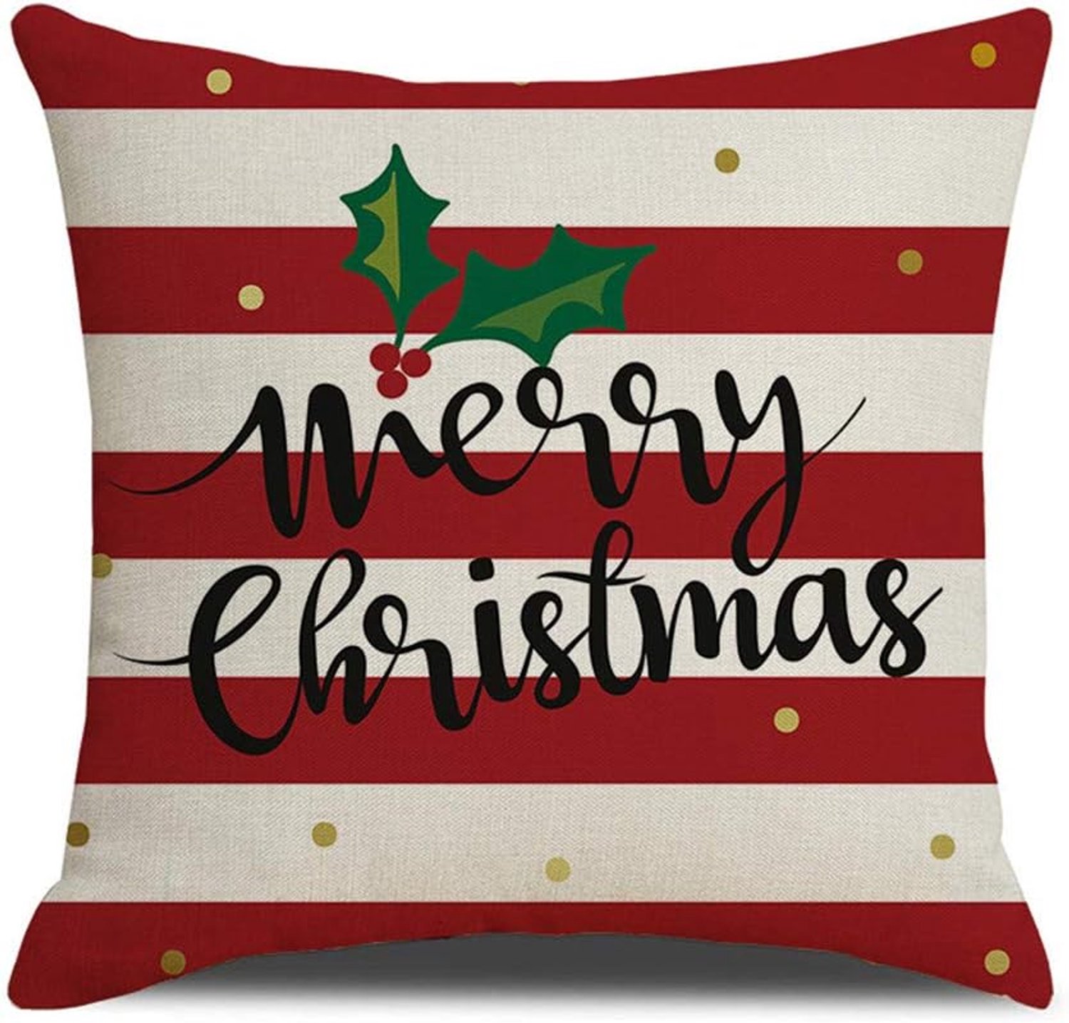 Kerst kussensloop - 4 Stuks - Kussenhoesjes - Kerstdecoratiekussen - 45 x 45 cm - Met Rits - Zonder Binnenkussen - Vierkant Kussenhoesjes - Kerstdecoratie voor Bank - Voor Binnen - Voor bank woonkamer in slaapkamer decoratie - Polyester - Wit – foto 3