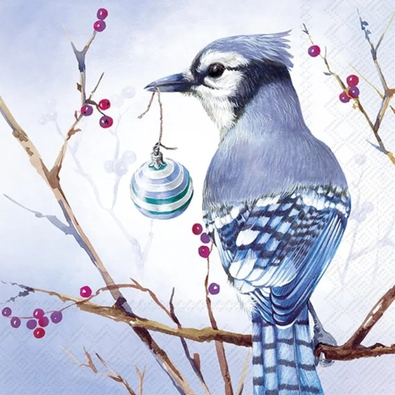 Servetten "BLAUWE JAY blauw" 33x33 cm