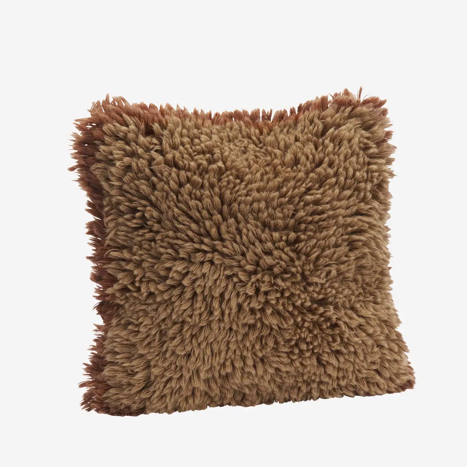 Madam Stoltz Wollen Sierkussenhoes – Oudroze & Baksteenrood – 40x40 cm – Handgeweven
