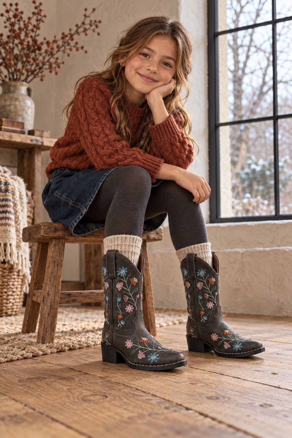 Bootstock Winter Bouquet Cowboylaarzen - Kinderen - Veelkleurig - Leer