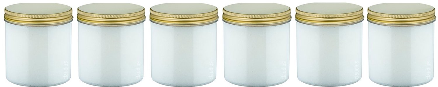 Claudius Luxe Verzorgende Bodyscrub-Gel Bamboe - 400 gram - Pot met gouden deksel - set van 6 stuks - Hydraterende Lichaamsscrub - Body Scrub