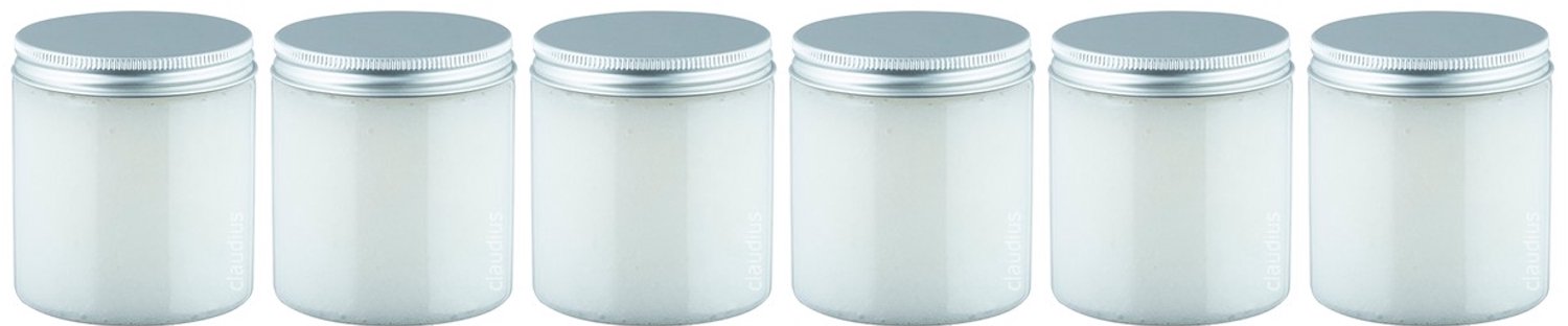 Claudius Luxe Verzorgende Bodyscrub-Gel Bamboe - 400 gram - Pot met aluminium deksel - set van 6 stuks - Hydraterende Lichaamsscrub - Body Scrub