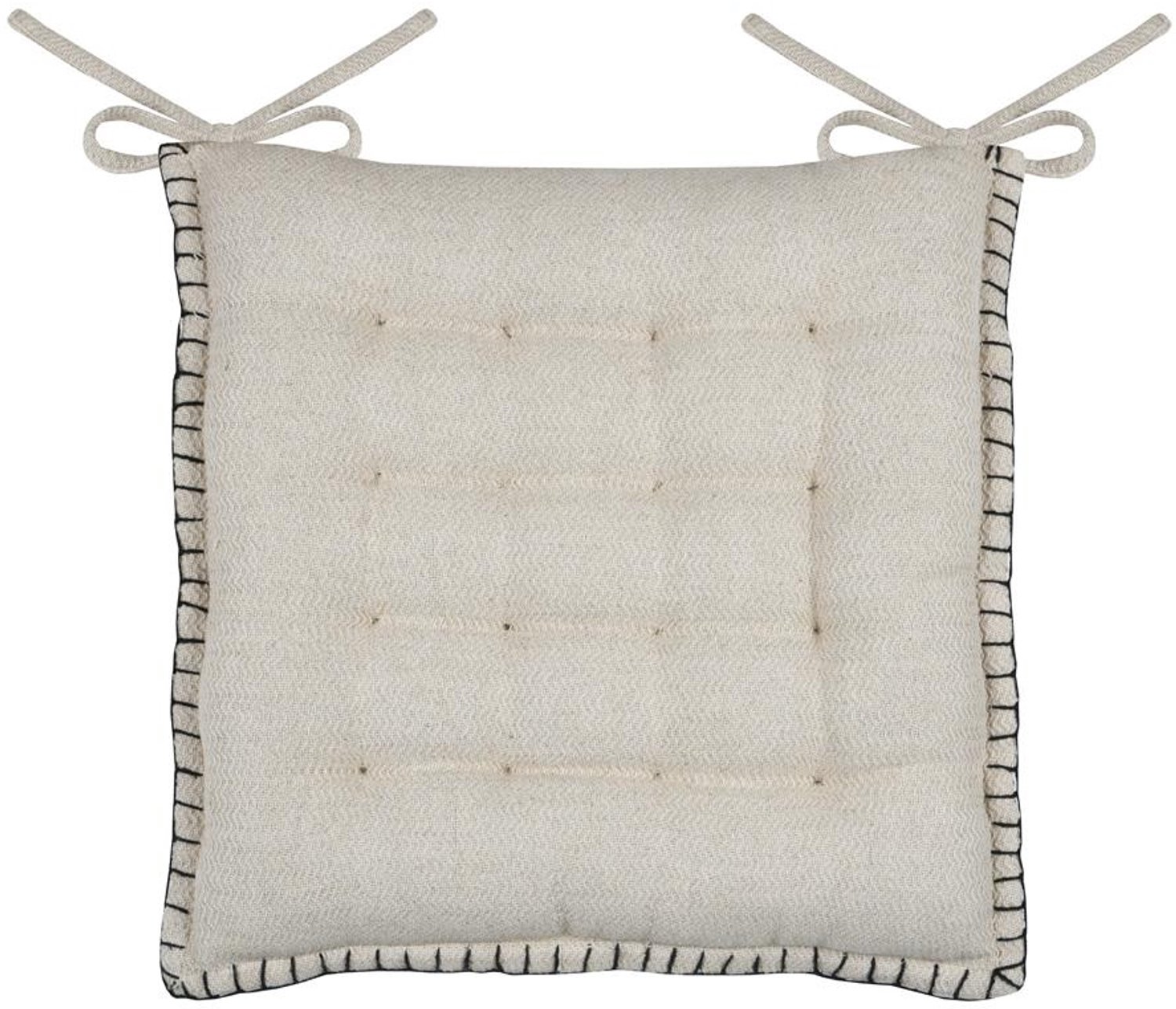 STOF - Stoelkussen - Gequilt kussen voor stoel, strik, ALINE, 38 x 38 cm
