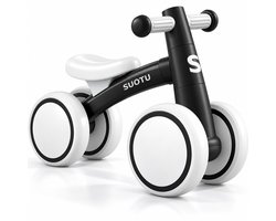 Suotu Loopfiets - Jongens en Meisjes - Speelgoed 1 jaar t/m 3 jaar - Certified Speelgoed - Zwart