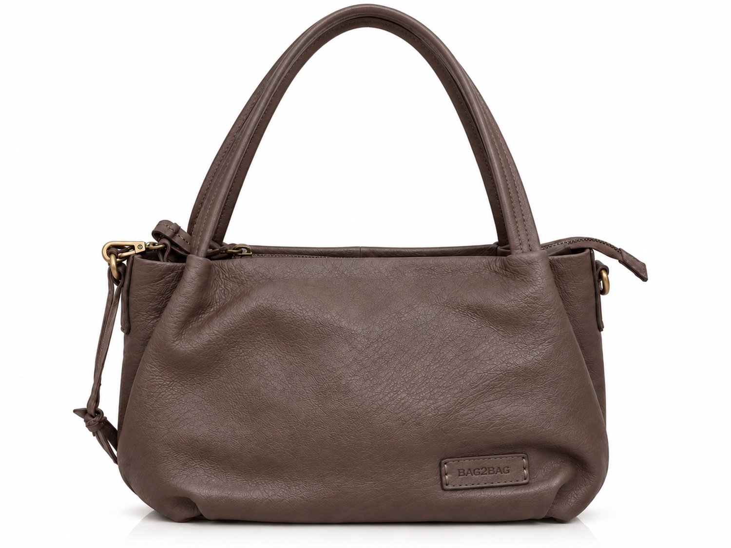 Bag2Bag Leren Ruime Supele Tas Dames Clyde Donkerbruin