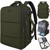 TRAVLO® Rugzak Handbagage 40x30x20 – Reistas 24L voor Dames & Heren – Weekendtas – Travel Bag – Cabin Bagage – Underseater – Tas – Koffer – Laptoptas – Schooltas – Waterdicht – Olijf Groen