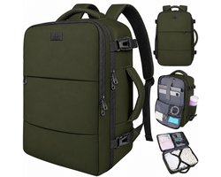 TRAVLO® Rugzak Handbagage 40x30x20 – Reistas 24L voor Dames & Heren – Weekendtas – Travel Bag – Cabin Bagage – Underseater – Tas – Koffer – Laptoptas – Schooltas – Waterdicht – Olijf Groen
