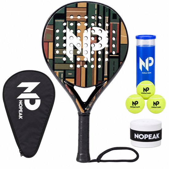 No Peak Padelracket Army - Inclusief Padeltas, padelballen en extra overgrip – 100% Carbon Padel racket No Peak Padelracket Army - Inclusief Padeltas, padelballen en extra overgrip – 100% Carbon Padel racket