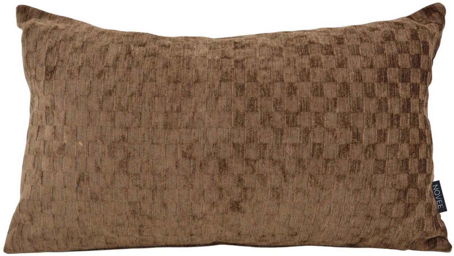 NOVÉE Chenille Checker Bruin Kussenhoes | 30x50 cm | Polyester