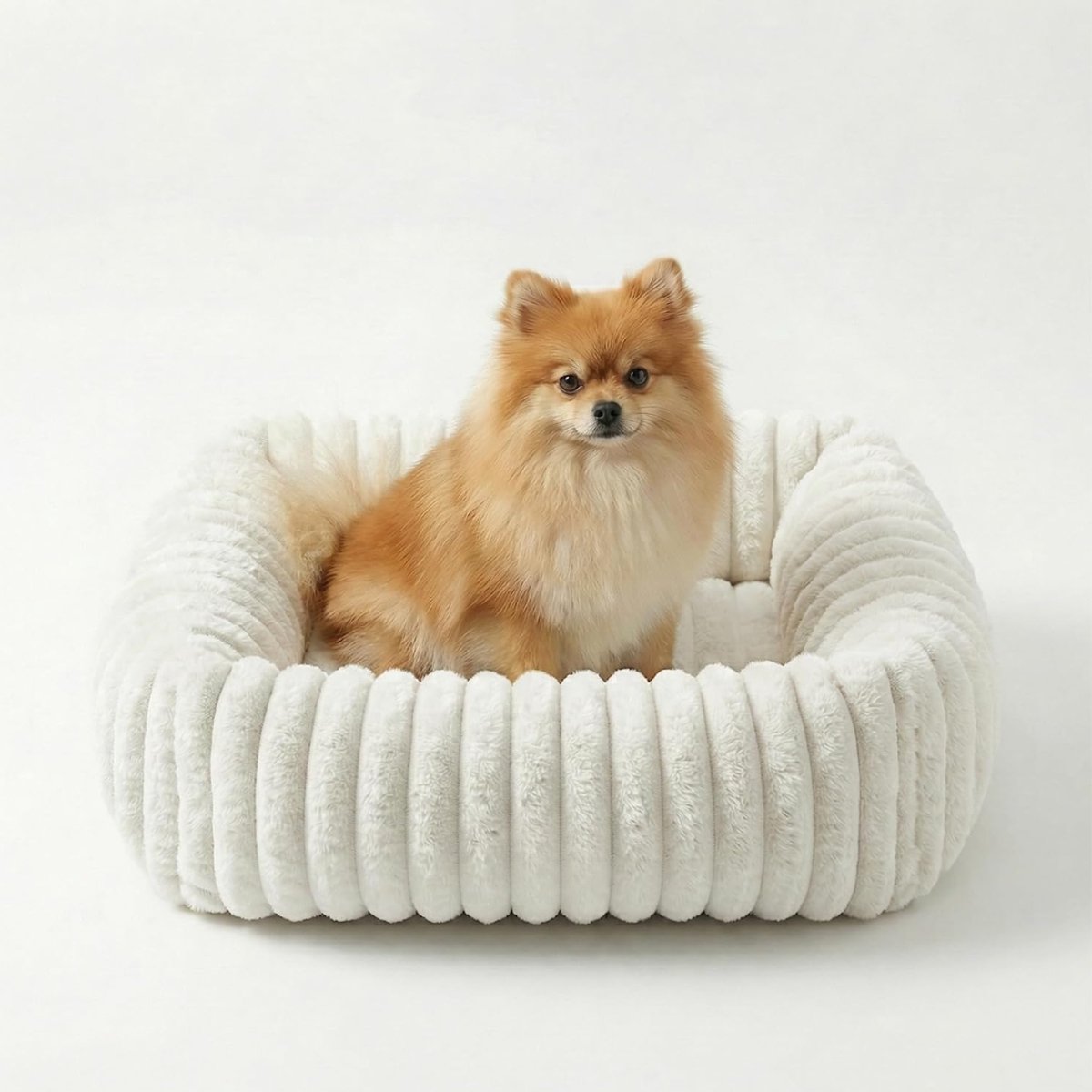 NIVA® Hondenbed - Hondenbank - Hondensofa - Hondenmand - Wit - 63cm x 53cm x 18cm