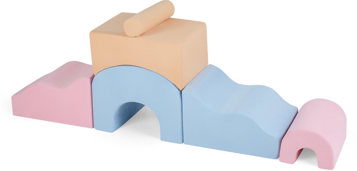 COSTWAY 6-delige schuimrubberen bouwstenenset voor kinderen, vanaf 3 jaar