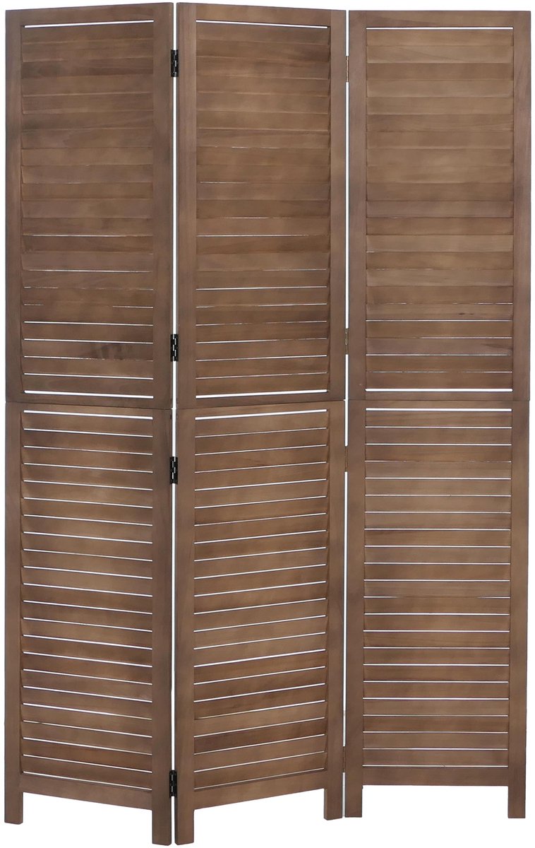 Kamerscherm MCW-C30b, ruimteverdeler, scheidingswand, privacyscherm, vintage paulowniahout 180x120 cm ~ bruin