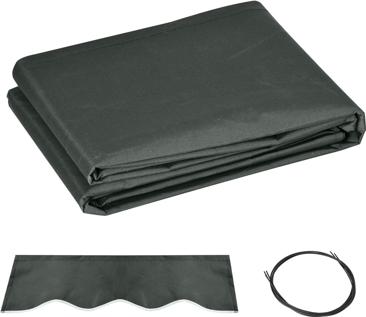 Zonweringdoek met zachte, golvende randen – UV-bestendig – (382 x 240 cm)
