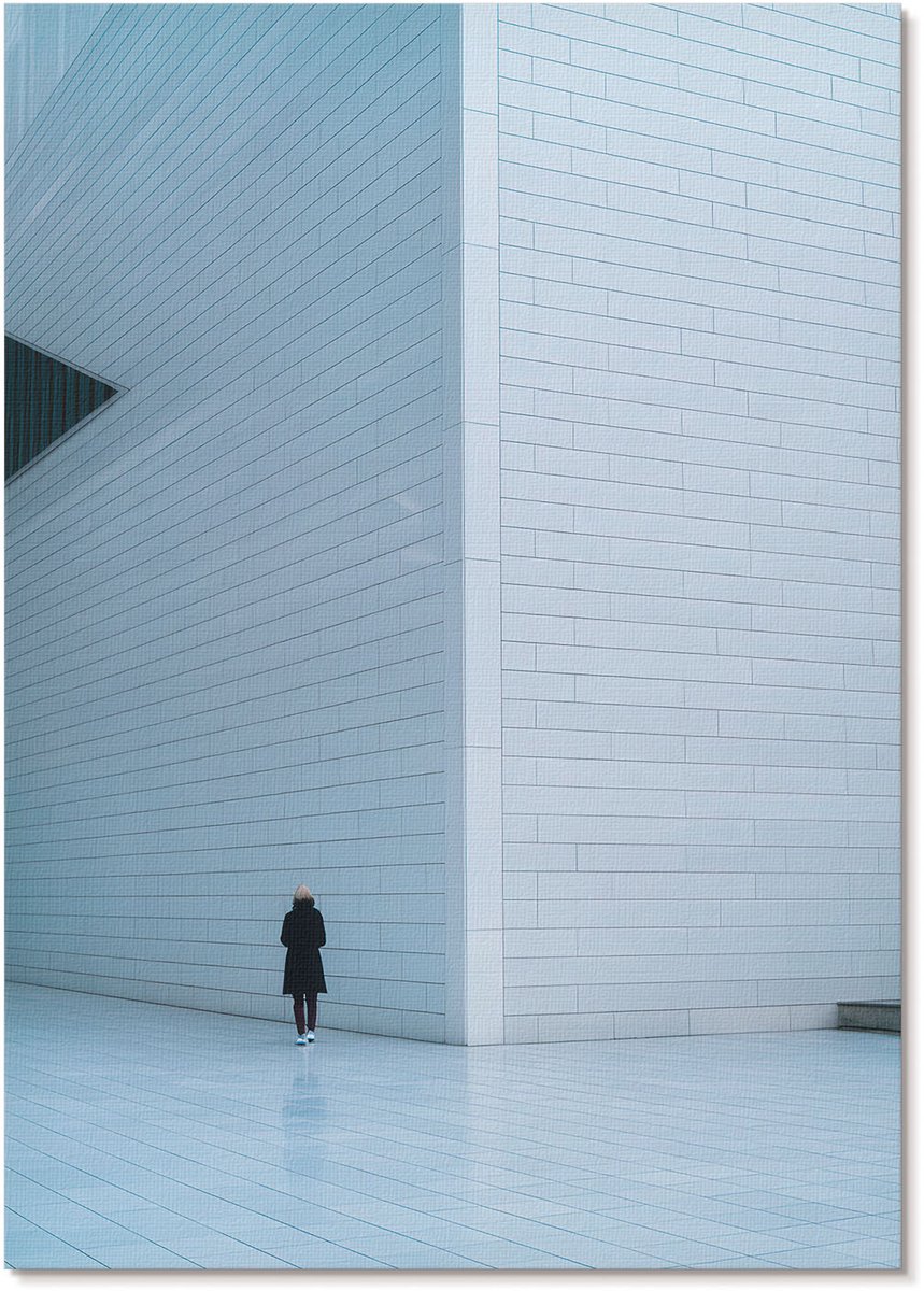 Tulup Polycanvas Wandposter - Modern Minimalisme, Fotografie - A4 - Wit Patroon - Rechthoek - Wandkunstwerk - Woonkamer, Slaapkamer, Kantoor - Modern