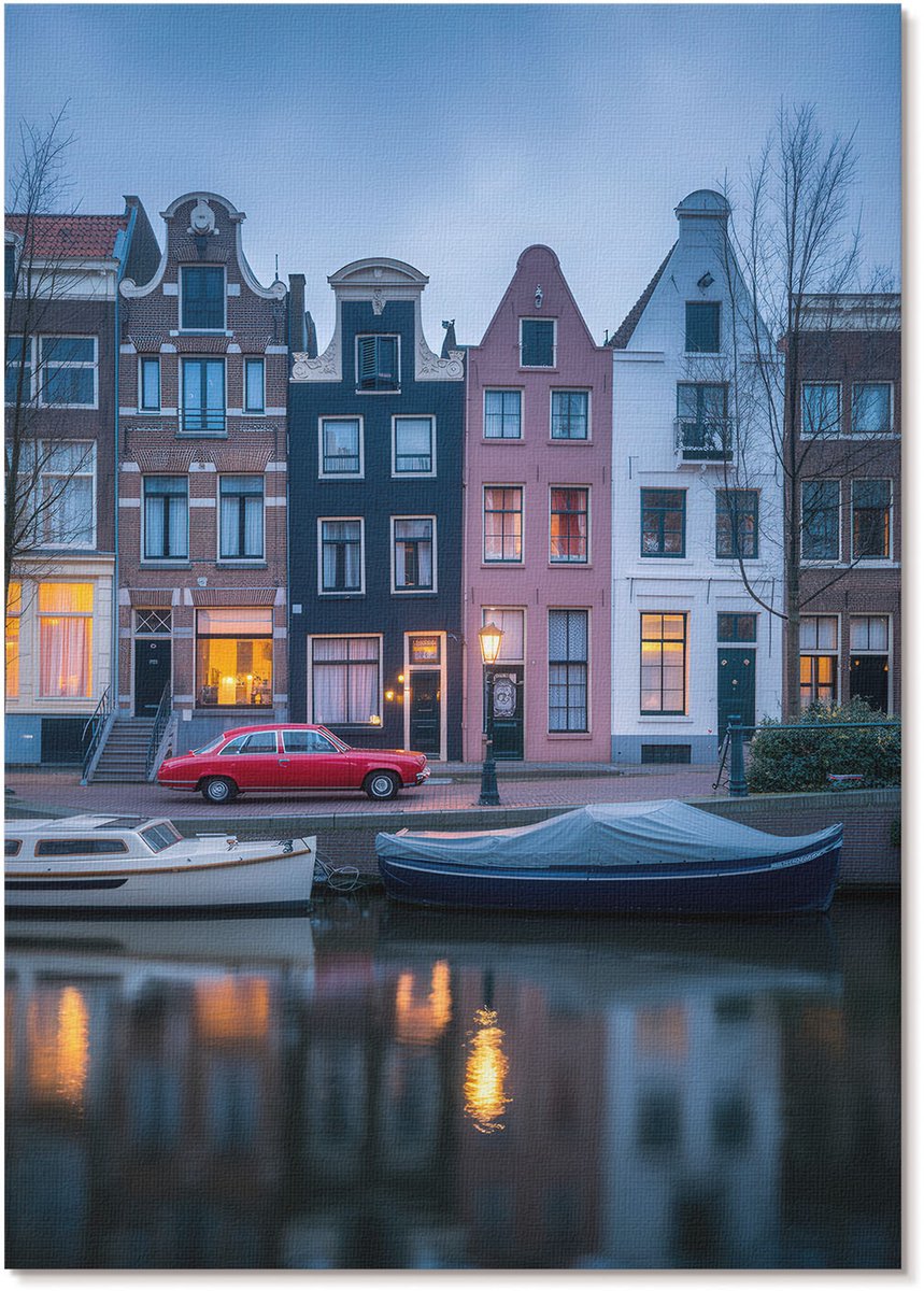 Tulup Polycanvas Wandposter - Stedelijk Landschap, Fotografie - A4 - Roze Design - Rechthoek - Interieurdecoratie - Woonkamer, Slaapkamer, Kantoor - Klassiek