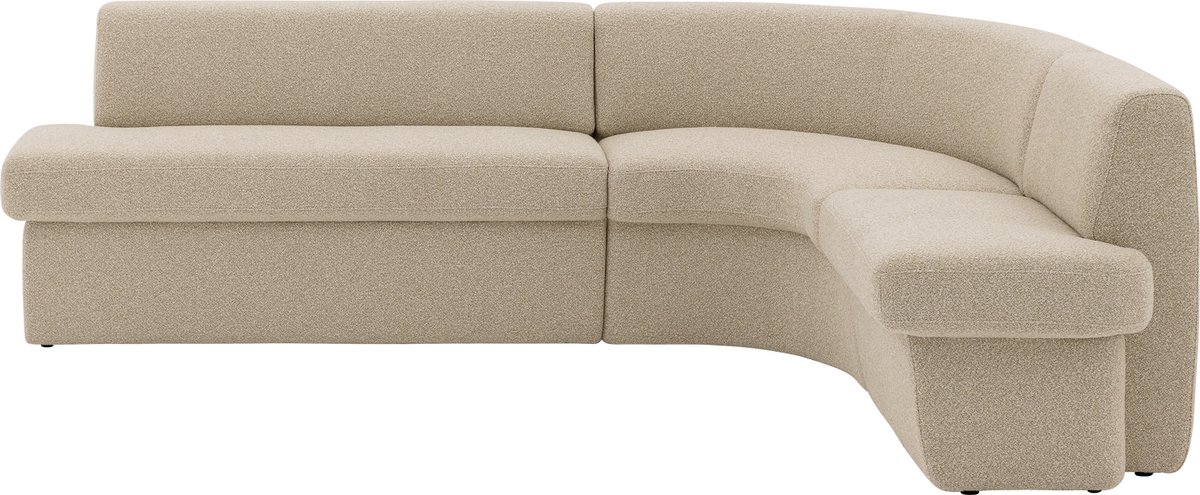 Goossens Eetkamerbank Hoekbank - Zonder Armleuning - Stof - Beige