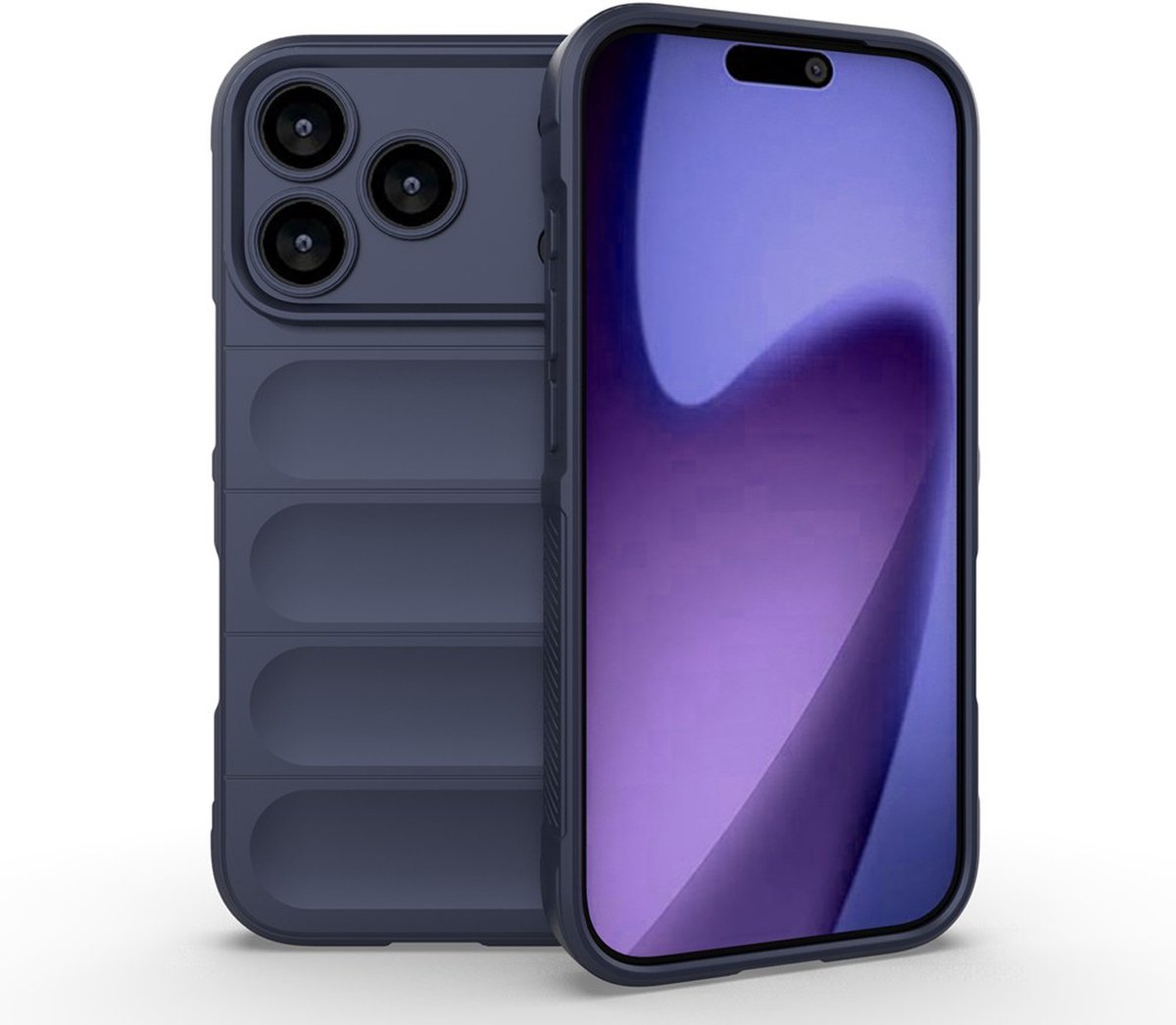 MobyDefend Hoesje - Geschikt voor iPhone 18 Pro - TPU Gripcase - Blauw