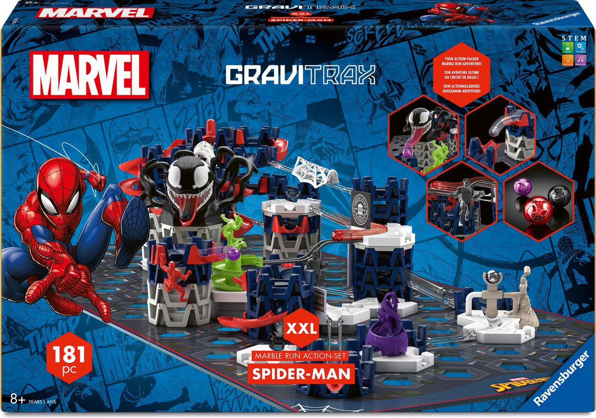 Ravensburger GraviTrax Action Set Spiderman XXL - 181 onderdelen - Knikkerbaan