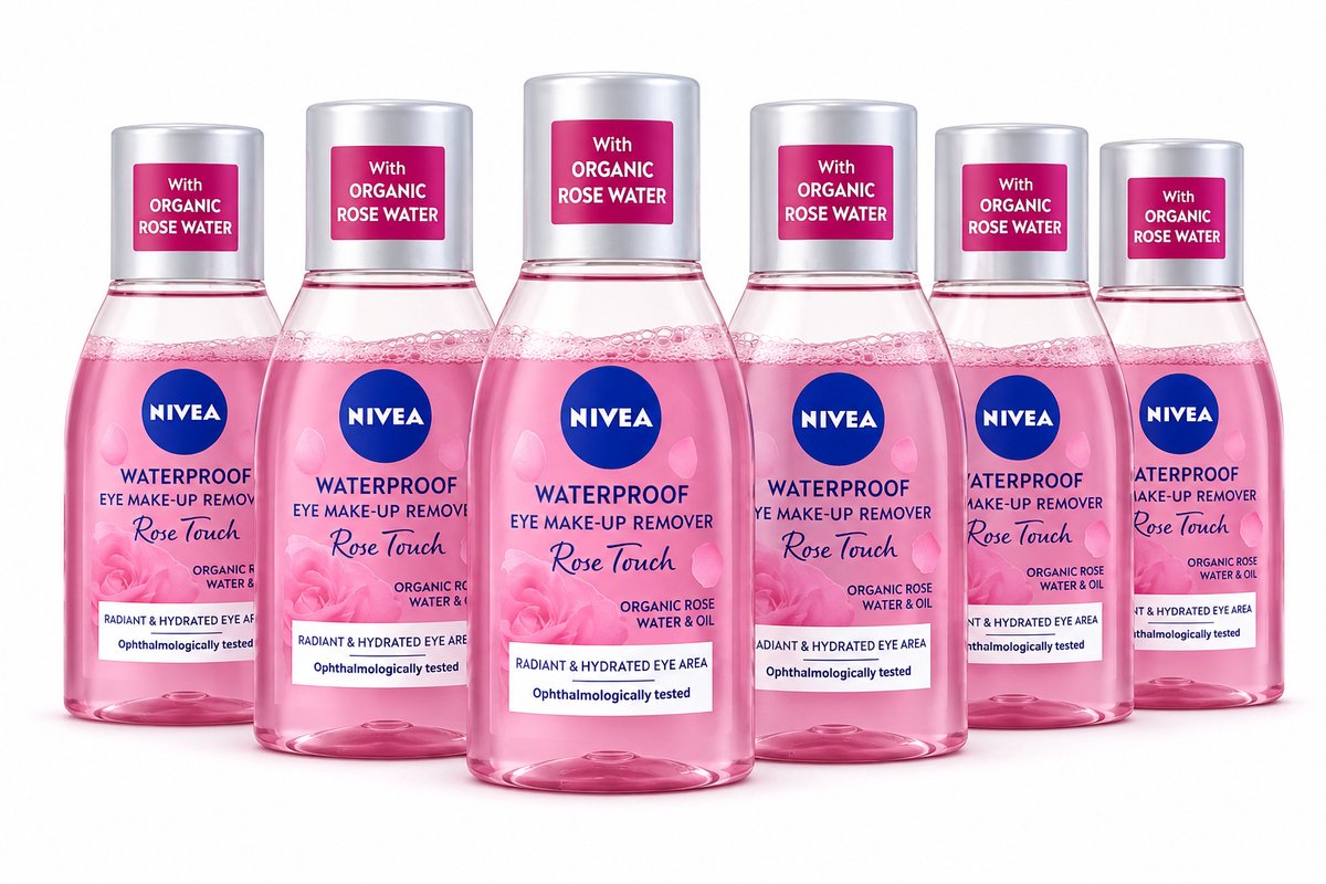 NIVEA - Rose Touch - Waterproof Eye Make-up Remover 6x100ml