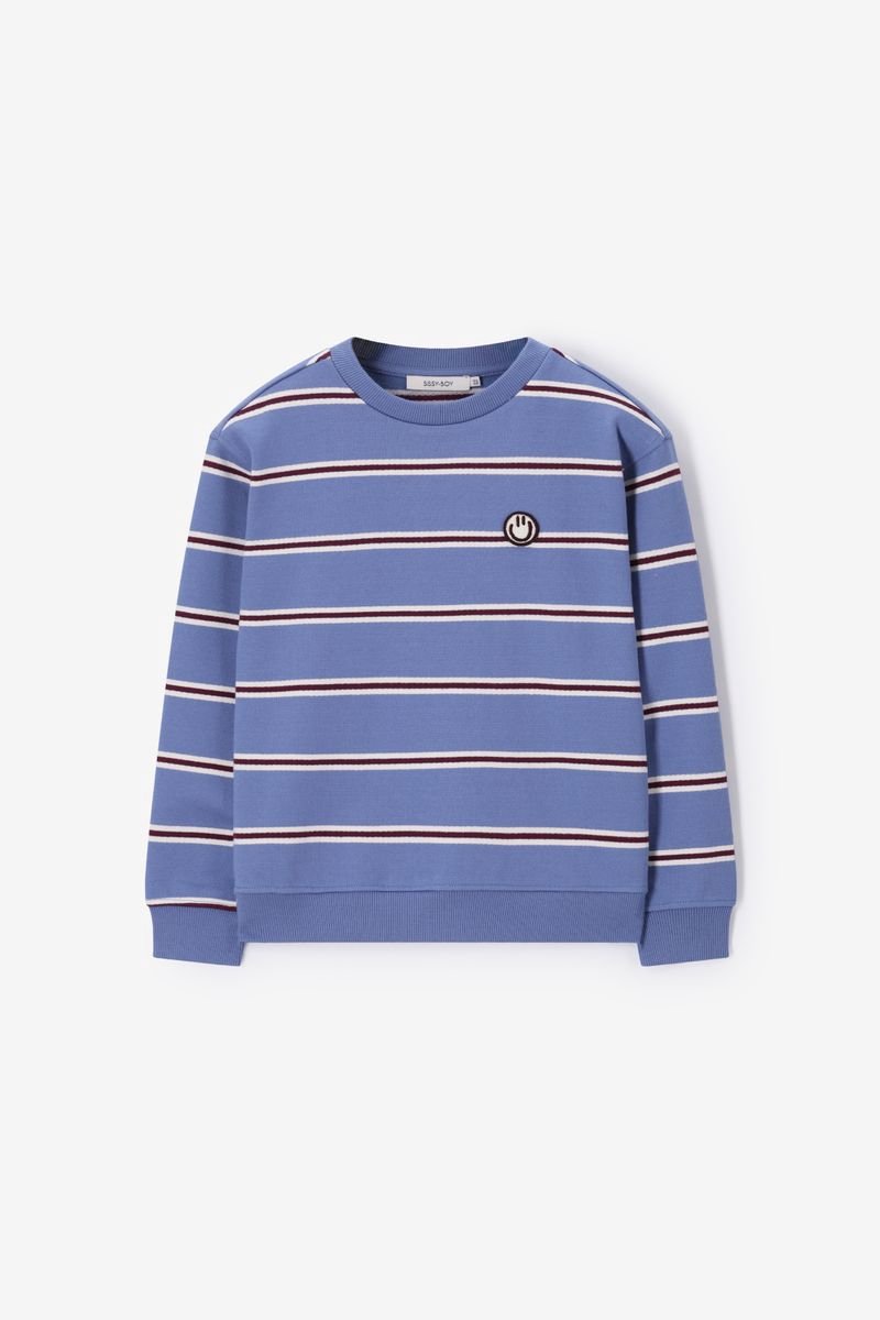 Sissy-Boy - Blauwe gestreepte sweater met smiley