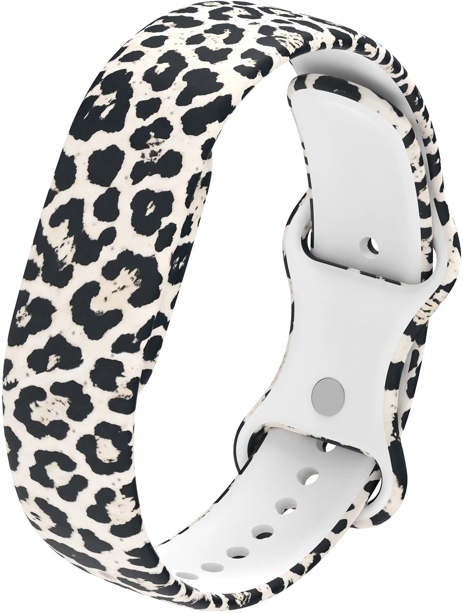 Strap-it Siliconen bandje met patroon geschikt voor Google Fitbit Air - Luipaard