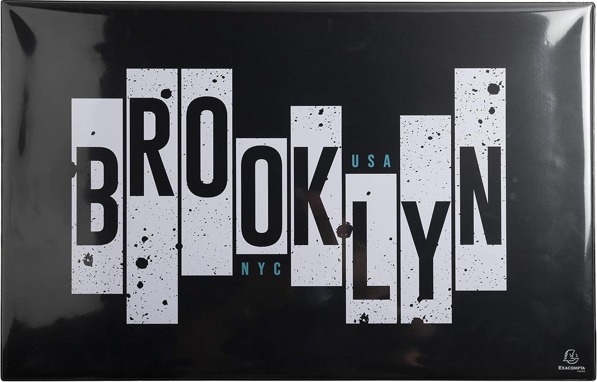 Bureauonderlegger van hard karton met PVC-coating, 37,5 x 57,5 cm, Brooklyn design