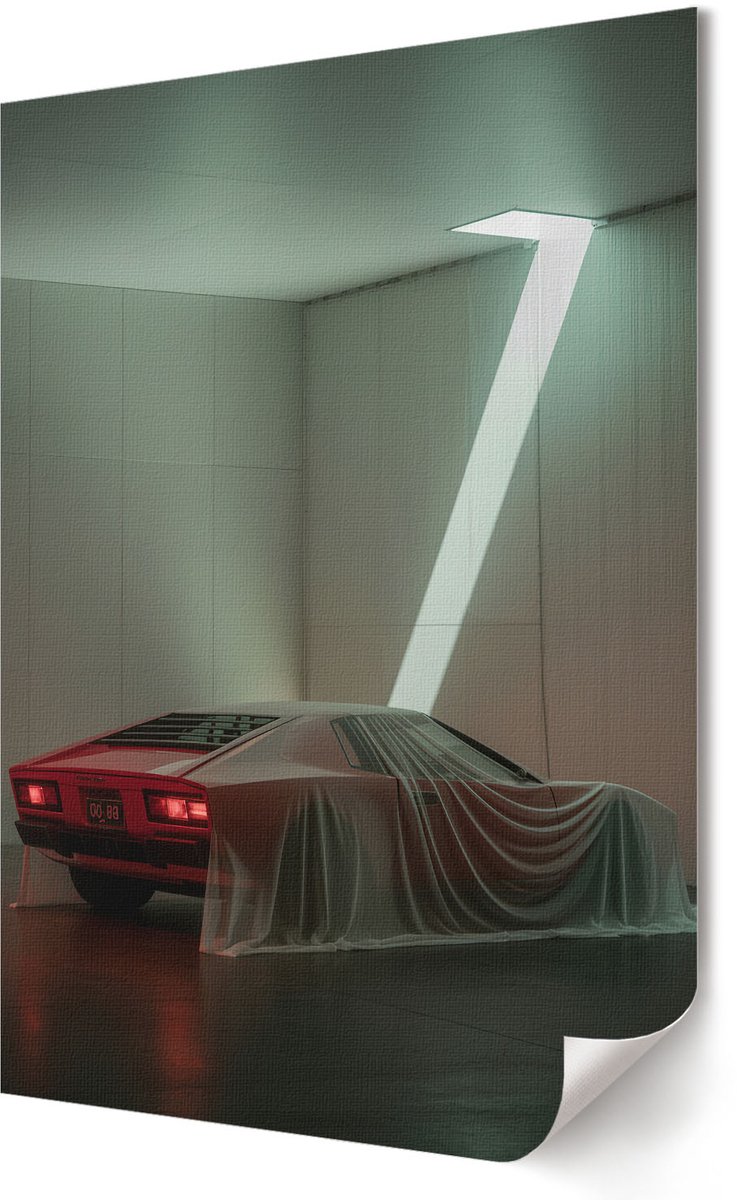 Coloray Polycanvas Wandposter - Overdekte Auto, Fotografie - 420 x 594 - Grijs Kunst - Rechthoek - Wandkunstwerk - Woonkamer, Slaapkamer, Kantoor - Modern