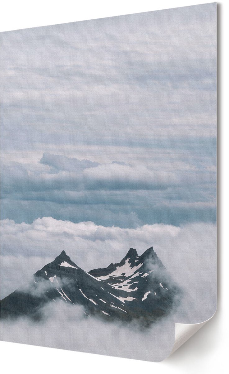 Coloray Polycanvas Wandposter - Bergpanorama, Fotografie - 594 x 840 - Grijs Patroon - Rechthoek - Interieurdecoratie - Kantoor - Klassiek