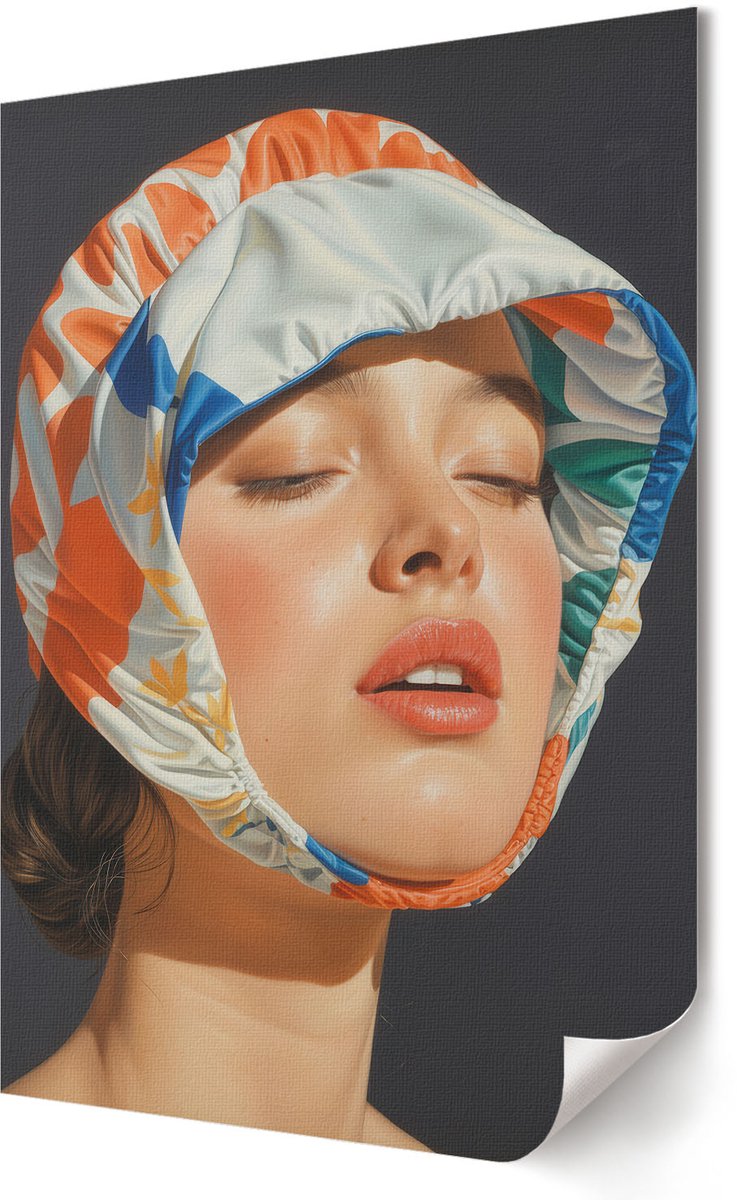 Coloray Polycanvas Poster - Kleurrijk Portret, Illustratie - 420 x 594 - Oranje Wanddecoratie - Rechthoek - Kunstposter - Woonkamer, Slaapkamer, Kantoor - Glamour