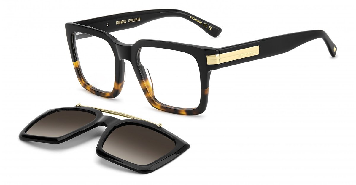 Dsquared2 D2 0220/C Black havana 53/20/137 MAN Brilmonturen