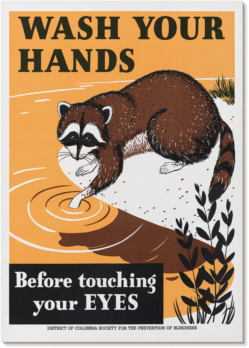 Tulup Polycanvas Wandposter - Was Je Handen, Illustratie - A4 - Oranje Wanddecoratie - Rechthoek - Canvasposter - Woonkamer, Slaapkamer, Kantoor - Humoristisch