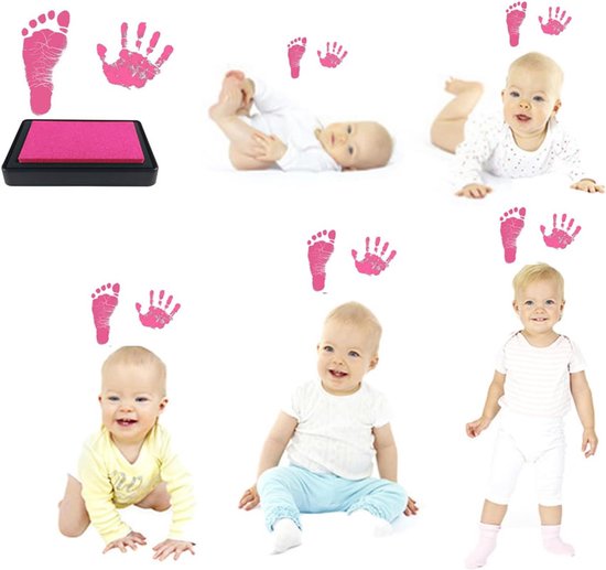 Set voor hand- en voetafdrukken - Herbruikbaar inktkussen - Afdrukset voor huisdieren - Afdrukset voor baby's - Inktkussen voor kinderen - Inktkussen voor vinger- en voetafdrukken - Inkt voor hand- en voetafdrukken - Voetafdruk - Inktkussen - 9x6x2cm van Merkloos — afbeelding 2