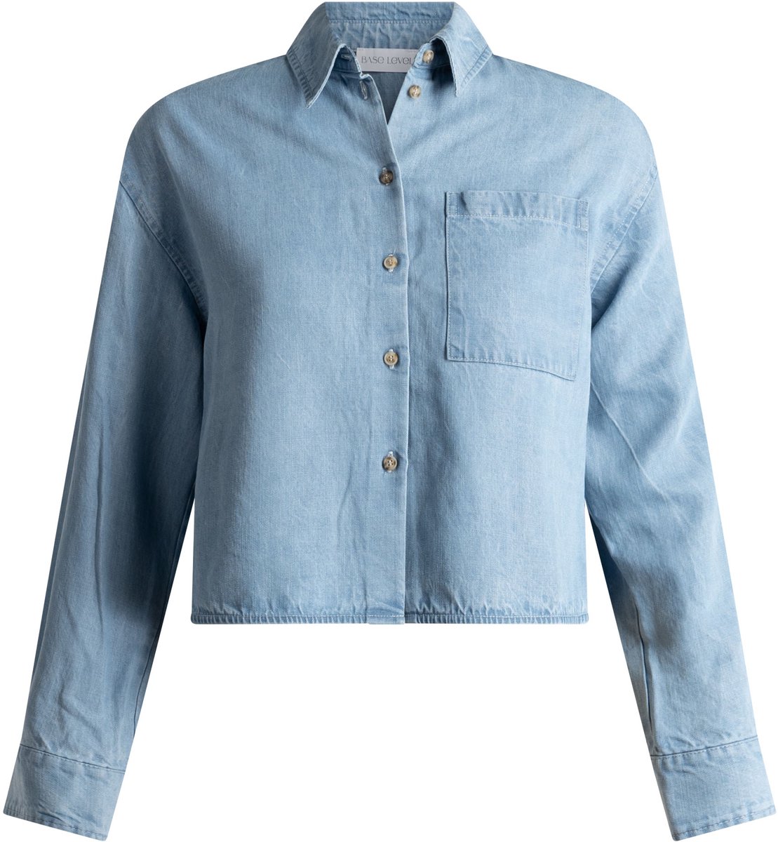BASE LEVEL CURVY Bella denim Tops - Light Blue - maat X-0(44)