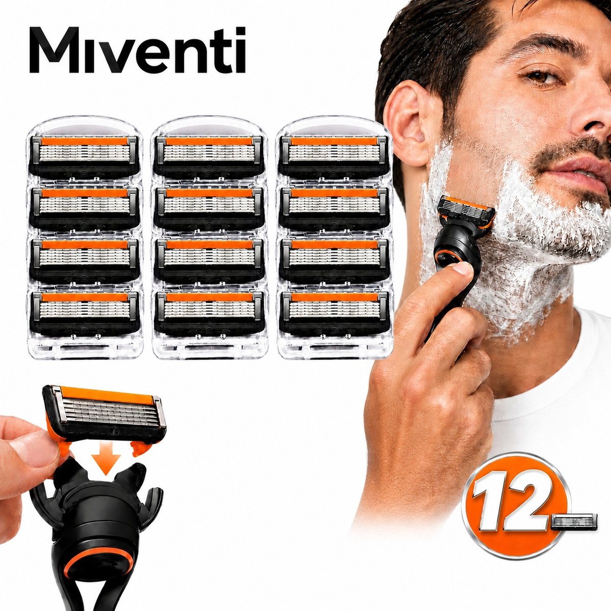 Miventi Scheermesjes geschikt voor Gillette Fusion 5 - 12 Stuks - Heren Navulmesjes